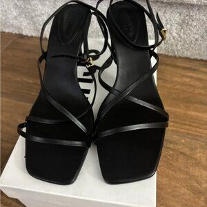 NEW - ASOS DESIGN - Prize Tie Leg High Heeled Shoes - Black